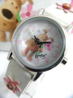 Childrens Kids Girls Boofle Watch Snugglesome Pup White Flower Strap 