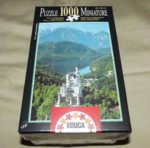 NEW Unique EDUCA 1000 Piece Miniature Puzzle Neuschwanstein Castle 46 