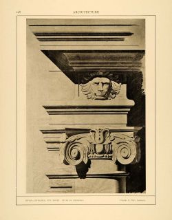 1915 Print Charles A Platt Charcoal Sketch Corinthian Capital 