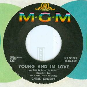 Chris Crosby 45 RPM Young and in Love on MGM Records