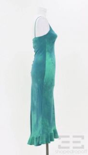 Christa Davis Aqua & Green Tie Dye Silk Sheath Dress Size 10