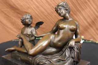 Cupid Comforting Aphrodite Bronze Sculpture After Louis Gossin 