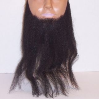 Black Hair Long Chin Beard Halloween Costume Fake Professional 