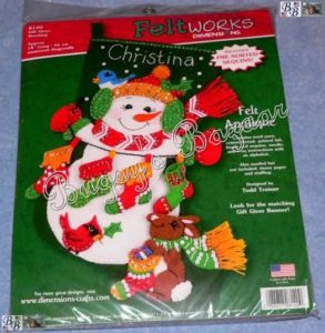 Dimensions Gift Giver Snowman Bunny Felt Christmas Stocking Kit