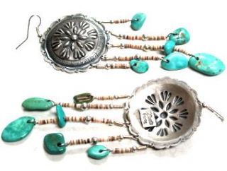Thomas Charlie Silver Concho ers w Turquoise Dangles
