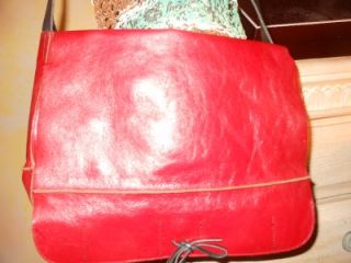 Christopher Kon Red Leather Cross Body Swing Handbag Nice