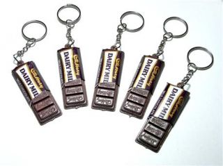 Lot of 5 New Keychains Charms Chocolate Bar Cadbury