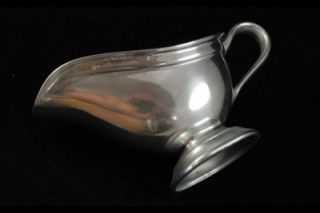 Wilton Armetale Pewter Plough Tavern Large Footed Gravy Boat Pitcher 