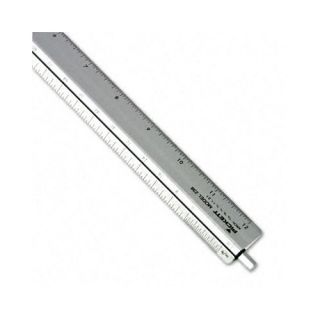 Adjustable Triangular Scale Aluminum Architects Ruler 12 Silver 