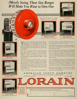 1928 Ad American Stove Co Lorain Gas Ranges Vintage Kitchen Appliances 