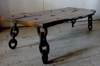 Artisan Shipwreck Exotic Wood Slab Table Bench