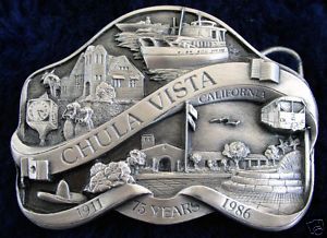 Vintage Chula Vista California California Belt Buckle
