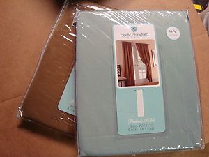 Cindy Crawford Prelude Solid Rod Pocket Back Tab Panel Curtain Up to 