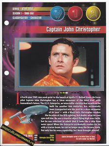 Roger Perry as Captain John Christopher Star Trek Sheet