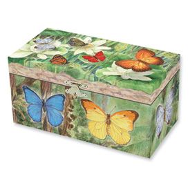 New Childs Butterfly Musical Jewelry Box Perfect Gift