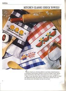 B285 KITCHEN CLASSIC CHECK TOWELS COUNTED CROSS STITCH CHARTS
