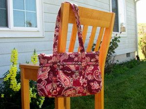 VERA BRADLEY PICCADILLY PLUM LITTLE BETSY PURSE TOTE RETIRED PINK 