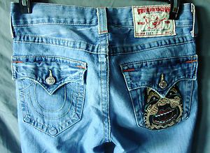 TRUE RELIGION BILLY 29 TOTEM LOW RISE BOOT CUT JEANS MADE IN USA