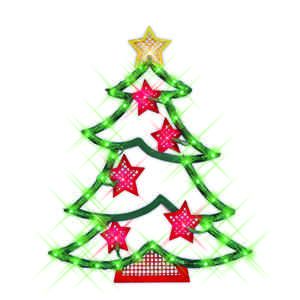 Christmas Tree Stars Window Light Lite Lighting Lights Holiday Decor 