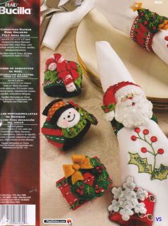 Christmas Napkin Ring Holders (Set of 6) ~ Felt Appliqué Kit