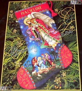   Heavenly Angel Magi Counted Cross Stitch Christmas Stocking Kit