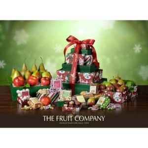 The Fruit Company Festive 9 Box Holiday Tower with Delicious Foods and 