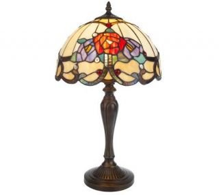 Tiffany Style Country Rose Floral 20 1/2 Table Lamp —