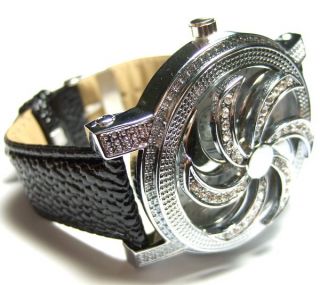 Black Strap Spinner Iced Bling Mans Designer Watches S2