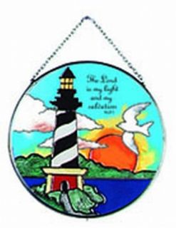 Joan Baker Med Circle Glass Suncatcher Lighthouse Lord
