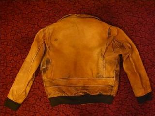 Vtg 1979 Large Chevignon Old Flight Jacket Distressed Leather Bikers