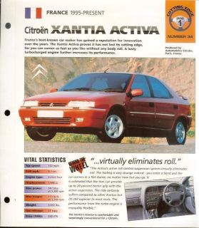 Imp Info Card Citroen Xantia Activa 1995 Present