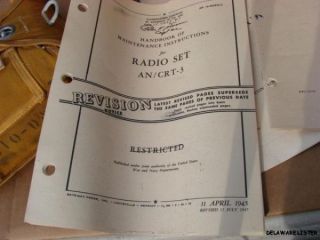 MILITARY COMPLETE AN/CRT 3 GIBSON GIRL RESCUE RADIO WWII WW2
