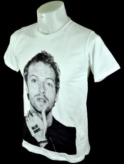 Chris Martin Coldplay Britpop rock band White Tee T Shirt Size S