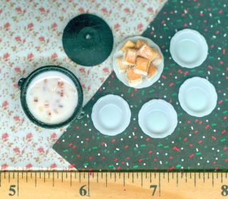 Dollhouse Miniature Food Size New England Clam Chowder Meal