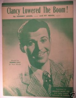 Sheet Music Clancy Lowered The Boom Dennis Day 1948
