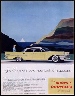 1958 Mighty Chrysler New Yorker 4 Door Hardtop Lemon Yellow Seaside