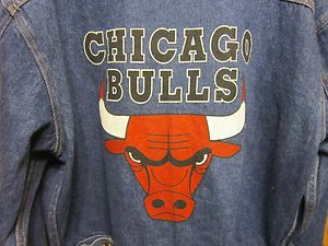 Mens Vtg LG Chicago Bulls NBA Jean Jacket in The Paint Basketball Gear