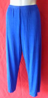 CHICOS TRAVELERS Blue Cardigan Slinky Jacket Top & Pants 2 L Set