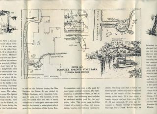 Manatee Springs State Park Brochure Florida 1960S
