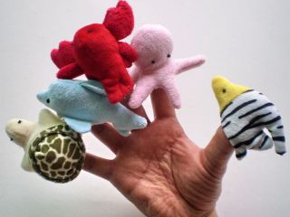   Ocean Biological Animal Finger Puppet plush toys childhood Education