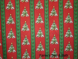 christmas tree mistletoe red green stripe valance custom sewn by karen