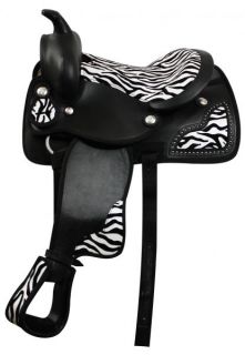 new 12 zebra print synthetic pony saddle 652512