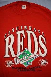 Cincinnati Reds Vintage 1990s 50 50 Trench Red MLB Baseball T Shirt