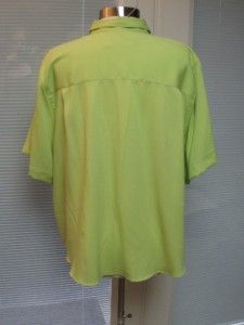 Christopher C J Banks 2X Short Sleeve Button Down Shirt Light Green