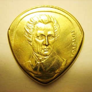 RARE Christopher Walken Brass Coin Pick for Acoustic Electric Guitar