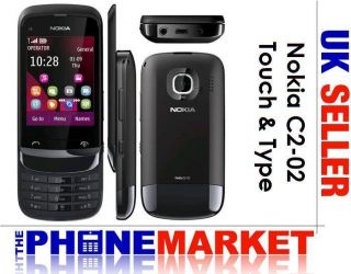 Nokia C2 02 Touch Type Black Chrome Slide Unlocked Sim Free Mobile