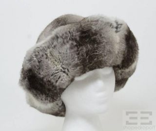 lenore marshall grey white chinchilla fur hat