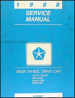  gran fury shop manual 88 1988 service manual rear wheel drive fifth