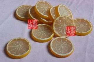 50pc Faux Lemon Slice Artificial Fruit Fake Food Kitchen Home Party