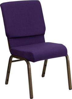  Series Royal Purple Stacking Church Chair Gold Vein Frame
